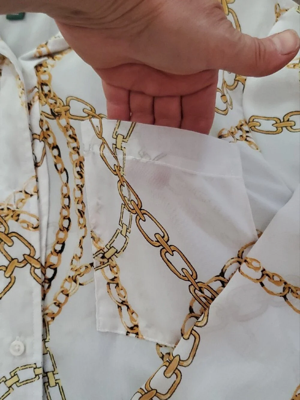 wild fable Cream Chain-Print Button Down Shirt